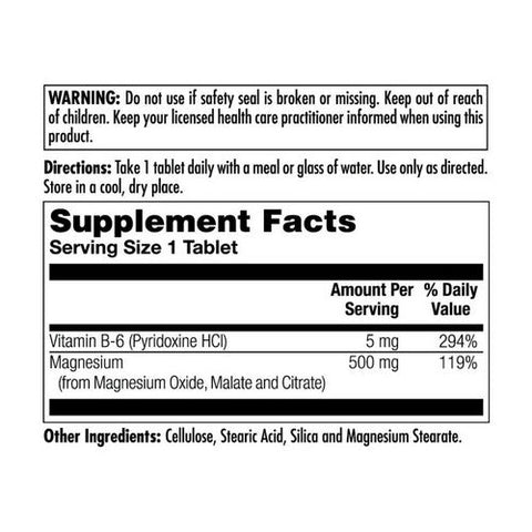 Kal, Magnesium Triple Source Sustained Release, 500 Mg, 100 Tabs Kal