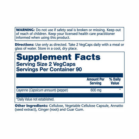 Solaray, Cool Cayenne, 300 Mg, 180 Veg Caps Solaray
