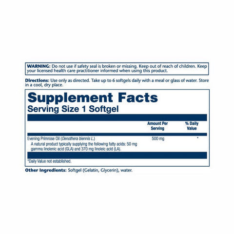 Solaray, Evening Primrose Oil, 500 mg, 90 Softgels Solaray