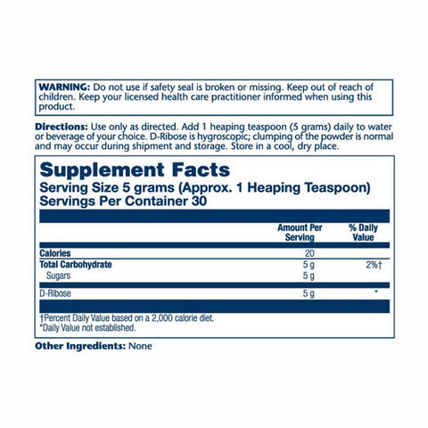Solaray, D-Ribose Powder, 5,000 mg, 5.29 oz