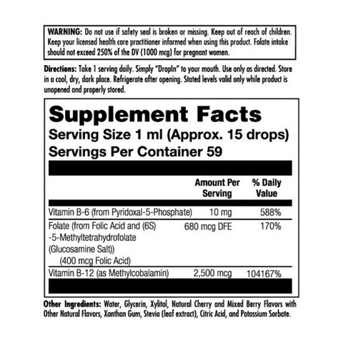 Kal, B-6, B-12, Folic Acid Drop Ins, 2 oz