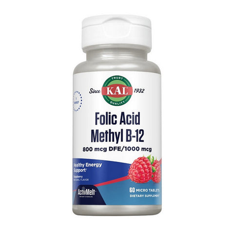 Kal, Folic Acid & B-12 ActivMelt, Raspberry 60 Tabs