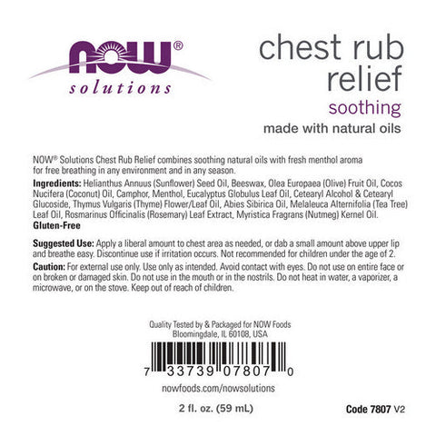 Now Foods, Chest Rub Relief, 2 fl oz Now Foods