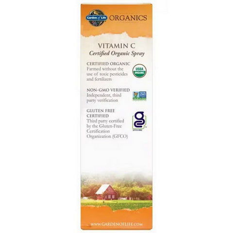 Garden of Life, Vitamin C Organic Spray Orange Tangerine Liquid, Orange-Tangerine 2 fl oz