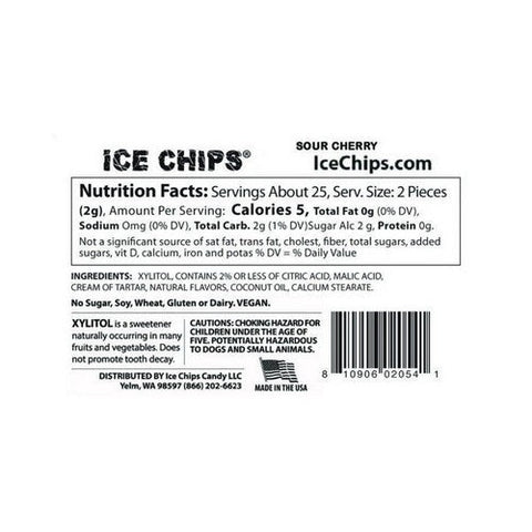 Ice Chips Candy, Hand Crafted Candy Tin Cherry Sour, 1.76 Oz Ice Chips Candy