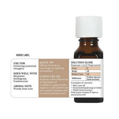 Aura Cacia, Essential Oil, Atlas Cedarwood .50 Oz