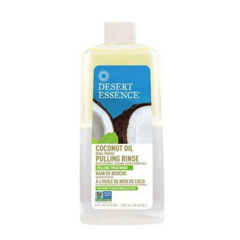 Desert Essence, Coconut Oil Dual Phase Pulling Rinse, 8 Oz