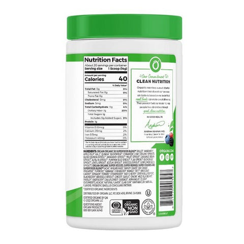 Orgain, Organic Superfoods Nutrition Powder, 9.9 Oz(Case Of 3)
