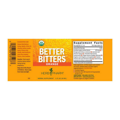 Herb Pharm, Better Bitters Orange, 1 Oz Herb Pharm
