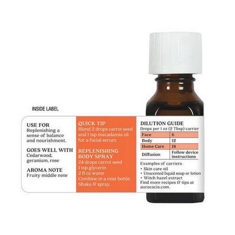 Aura Cacia, Essential Oil Carrot Seed, (daucus carota) 0.5 Fl Oz