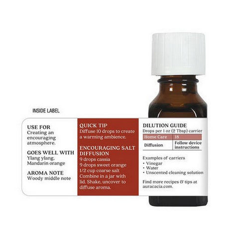 Aura Cacia, Essential Oil Cinnamon Cassia, (cinnamomum cassia) 0.5 Fl Oz