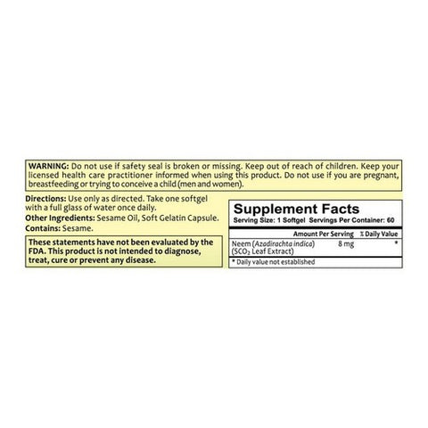 TheraNeem Naturals, Supercritical Neem Leaf Extract Fragrance Free, 60 Softgels
