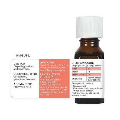Aura Cacia, Essential Oil Grapefruit, 0.5 Oz