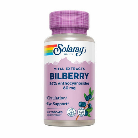 Solaray, Vital Extracts Bilberry, 60 mg, 60 Veg Caps