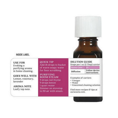 Aura Cacia, Essential Oil Thyme, Red, (thymus vulgaris) 0.5 Fl Oz