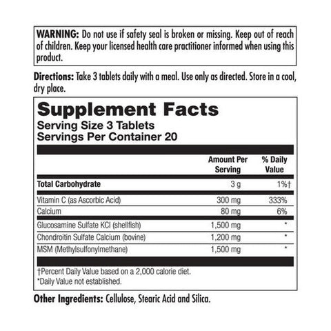 Kal, Glucosamine Chondroitin MSM, 90 Tabs Kal