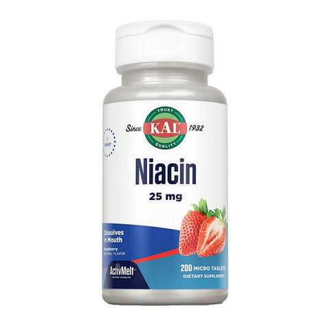Kal, Niacin ActivMelt Strawberry, 200 Count