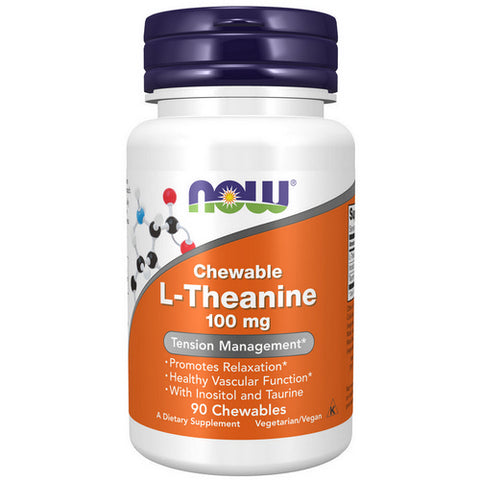 Now Foods, L-Theanine, 100 mg, 90 Veg Caps