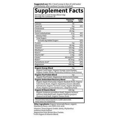 Garden of Life, Sport Organic Post-Workout Recovery, Blackberry Lemonade 15.7 Oz