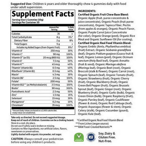 Garden of Life, Organics Kids Multi Gummies, Organic Fruit 120 Chews