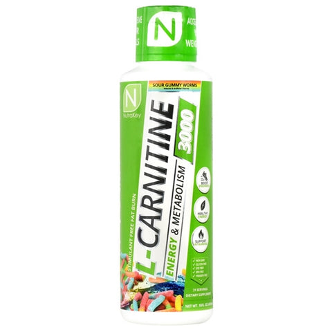 Nutrakey, Liquid L-Carnitine 3000, Sour Gummy 16 Oz