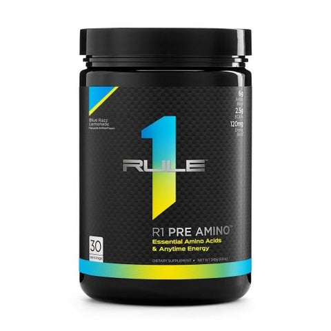 Rule 1, R1 Pre Amino, Blue Razz Lemon 249 Grams