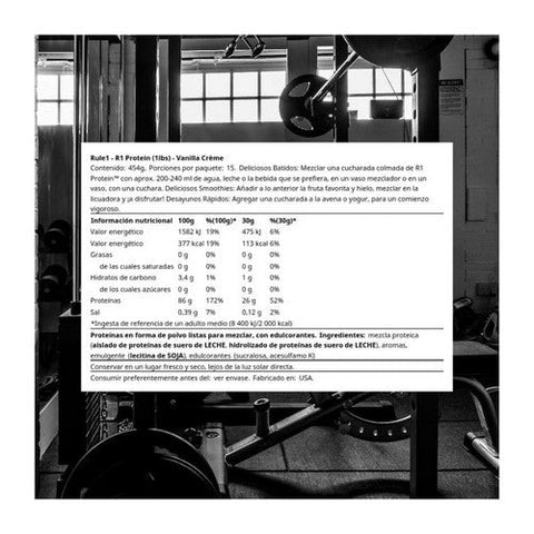 Rule 1, R1 Protein Isolate, Vanilla Creme 1.02 lbs Rule 1