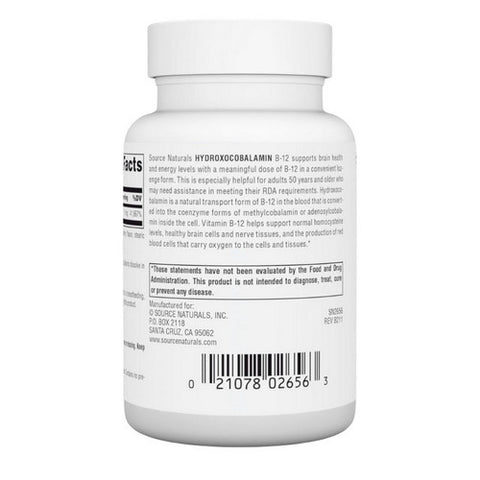 Source Naturals, HydroxoCobalamin Vitamin B-12 Cherry, 1 mg, 240 L  Ozenges
