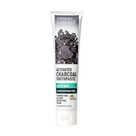 Desert Essence, Activated Charcoal Carragenan Free Toothpaste, 6.25 Oz
