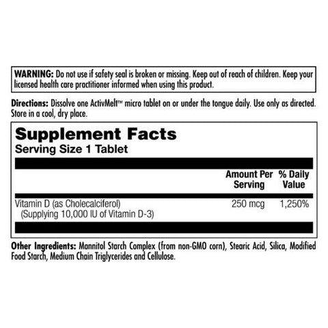 Kal, Ultra D-3 10000 IU ActivMelt, 90 Count Kal