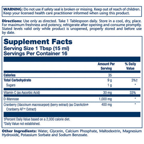 Solaray, D-Mannose w/ CranActin, 8 Oz