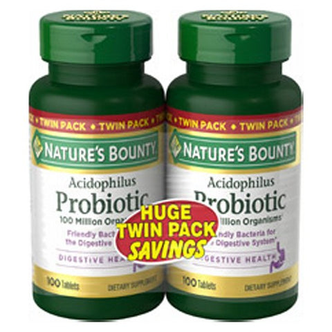 Nature's Bounty, Acidophilus, 12 X (100 Tabs + 100 Tabs)