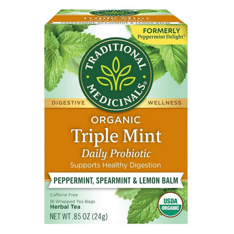 Traditional Medicinals, Organic Probiotic Tea Triple Mint, 16 Bags