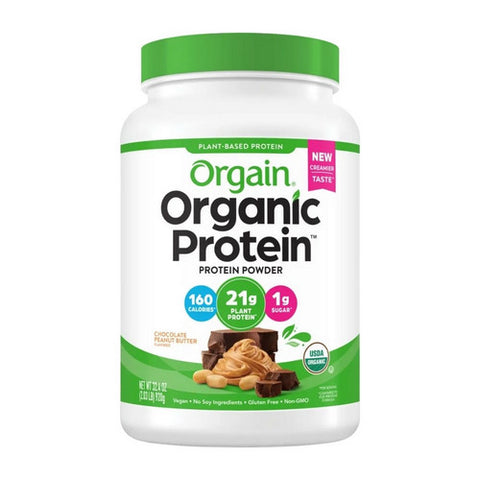 Orgain, Organic Plant Based Protein Powder, Chocolate Peanut Butter 2.03lb