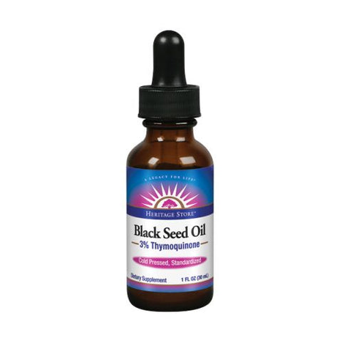 Heritage Store, Black Seed Oil 3% Thymoquinone, 1 Oz