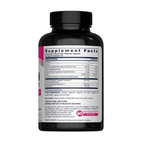 Neocell Laboratories, Keratin Hair Volumiser Plus Collagen Peptides, 60 Caps