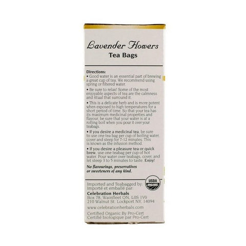 Celebration Herbals, Organic Lavender Flowers Tea, 24 Bags