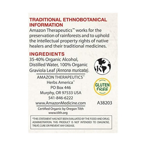 Amazon Therapeutic Laboratories, Organic Graviola Liquid Extract, 4 Oz