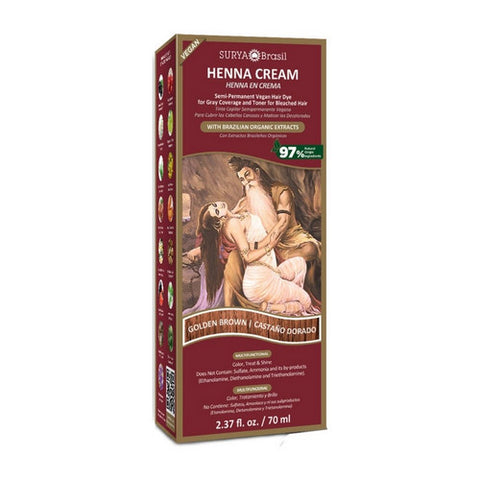 Surya Henna, Henna Cream Golden Brown, 2.37 Oz