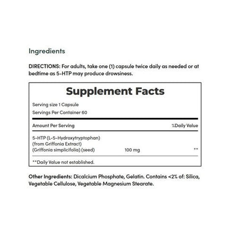 Nature's Bounty, 5-Htp, 100 Mg, 60 Capsules