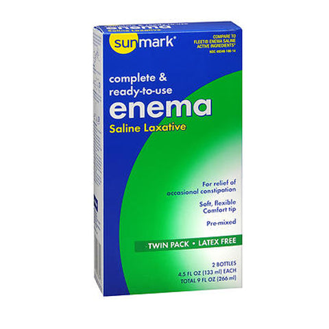 Sunmark, Complete & Ready-To-Use Enema Saline Laxative, 2 Each