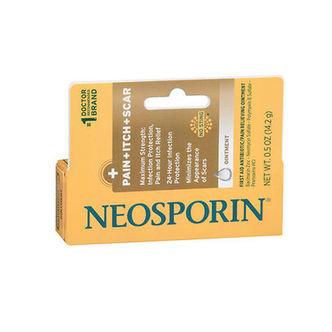Neosporin, Pain + Itch + Scar Antibiotic - Pain Relieving Ointment, 0.5 Oz