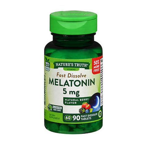 Nature's Truth, Melatonin Fast Dissolve Tabs Natural Berry Flavor, 5 Mg, 90 Tabs