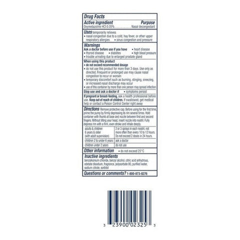 Vicks, Sinex Severe Oxymetazoline Hcl Nasal Decongestant Ultra Fine Mist Original, 0.5 Oz Vicks
