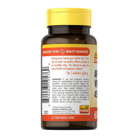 Sundance, Apple Cider Vinegar Quick Release Capsules, 450 mg, 60 Caps