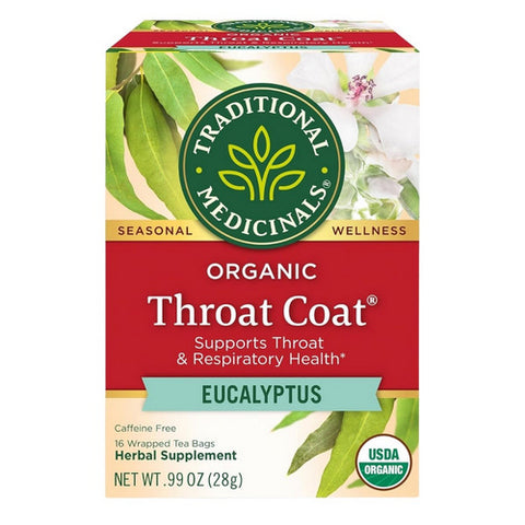 Traditional Medicinals, Throat Coat Eucalyptus Tea, 16 Bags