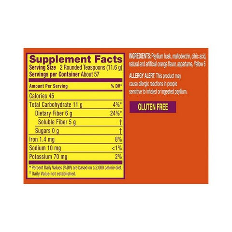 Metamucil, Meta Appetite Control Powder Sugar-Free Orange Zest, 23.3 Oz Metamucil