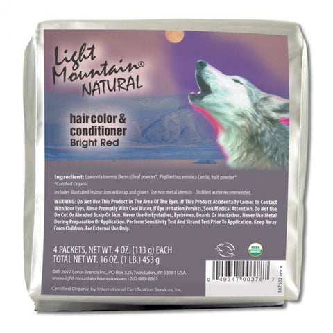 Light Mountain, Natural Hair Color And Conditioner Bright Red, 16 Oz