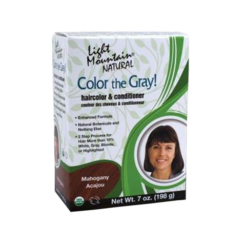 Light Mountain, Color the Gray Natural Haircolor And Conditioner Mahogany, Mahogany 7 Oz