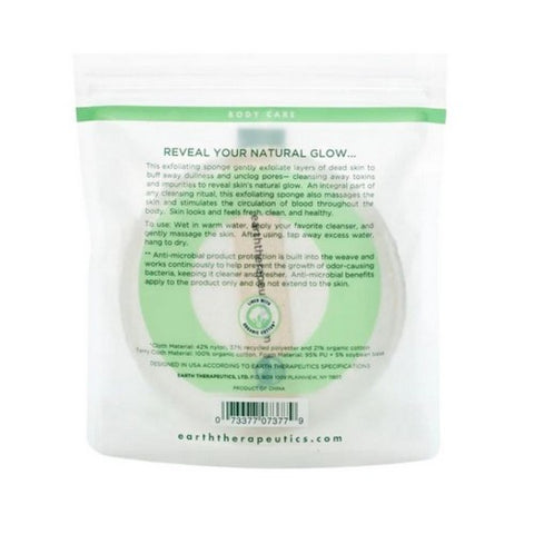 Earth Therapeutics, Organic Cotton Exfoliating Round Sponge, 0, 1 Unit